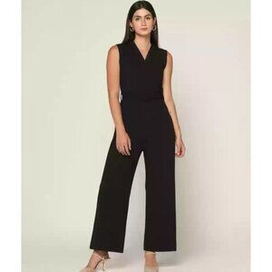 Tash + Sophie Black Sleeveless Wrap Jumpsuit